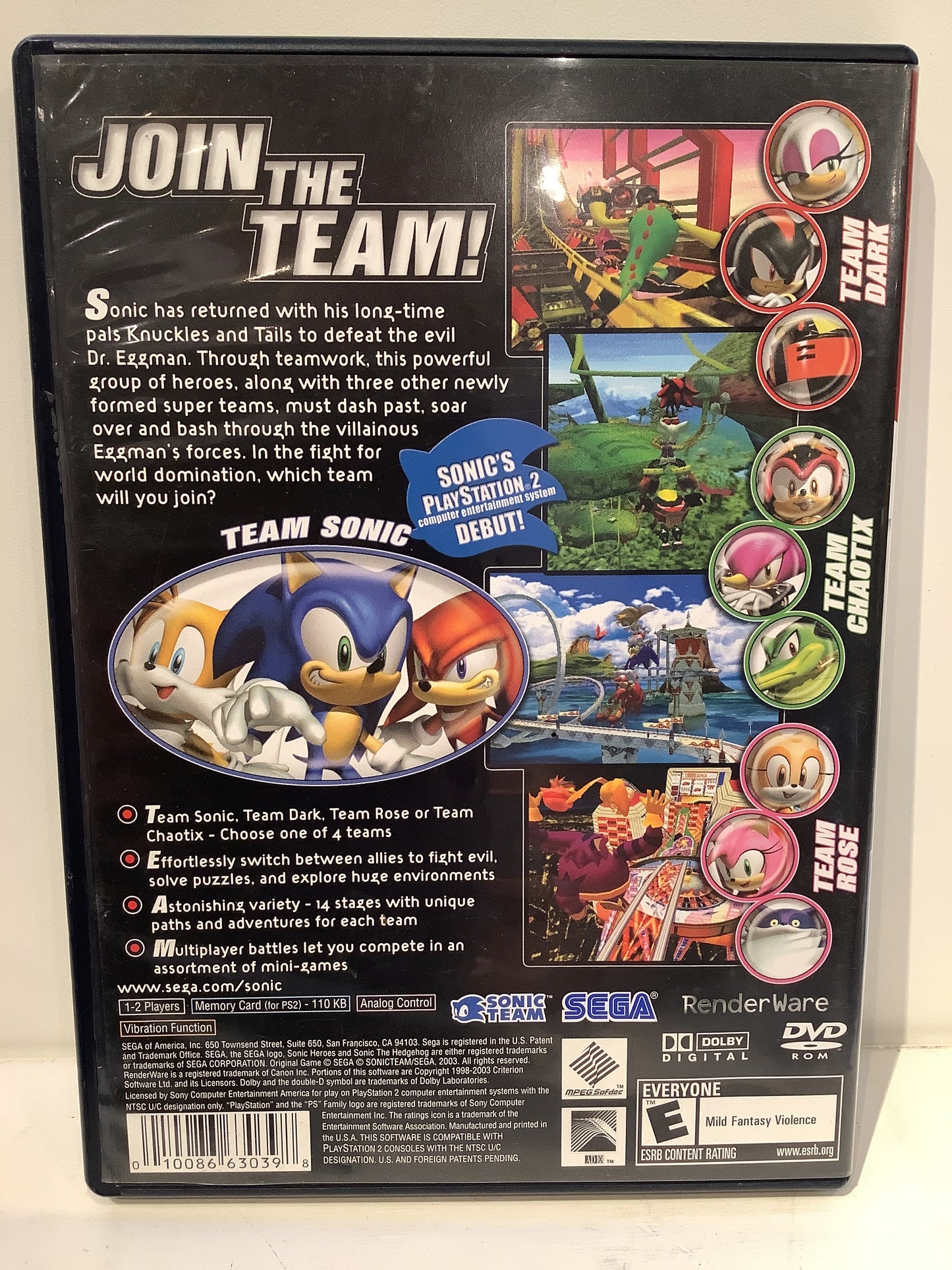 Sonic Heroes [Greatest Hits] - Playstation 2