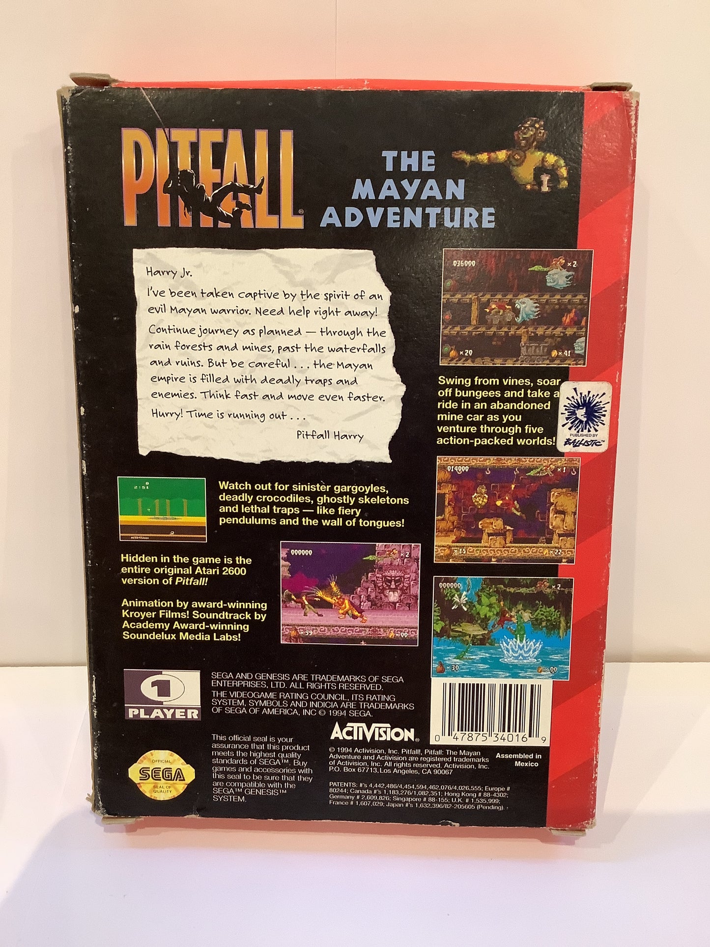 Pitfall Mayan Adventure - Sega Genesis