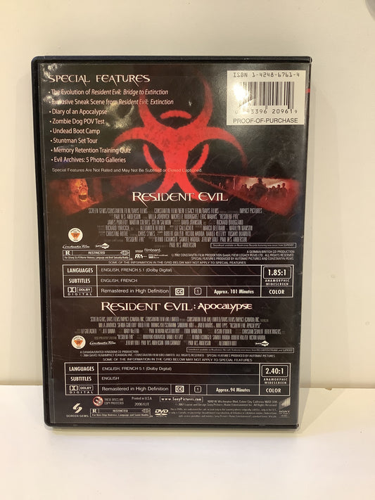 Resident  Evil & Resident Evil: Apocalypse - Resurrected Edition - DVD