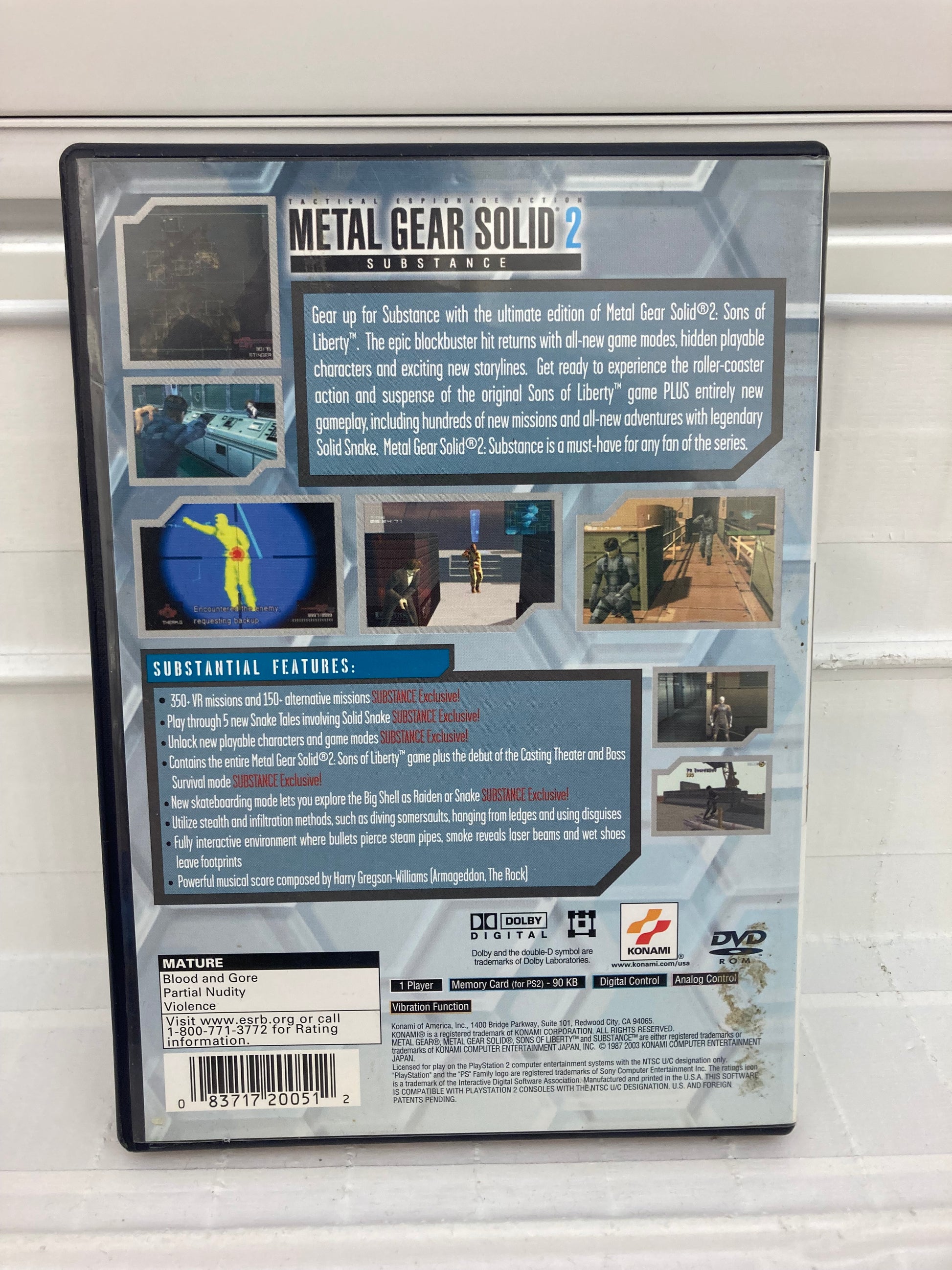 Metal Gear Solid 2 Substance - Playstation 2 - Pre-Owned