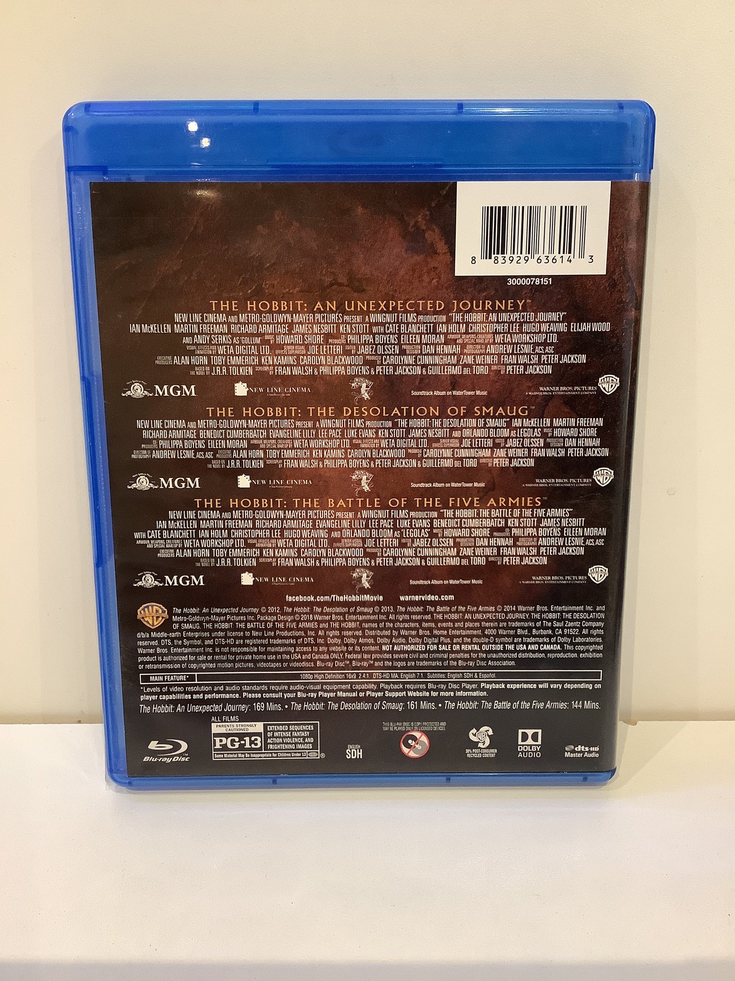The Hobbit: The Motion Picture Triology Theatrical Versions - Blu-Ray