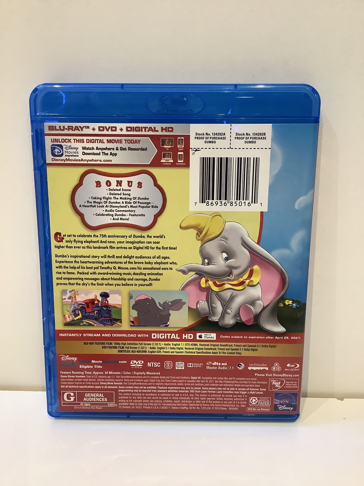 Dumbo 75th Anniversary - Blu-Ray