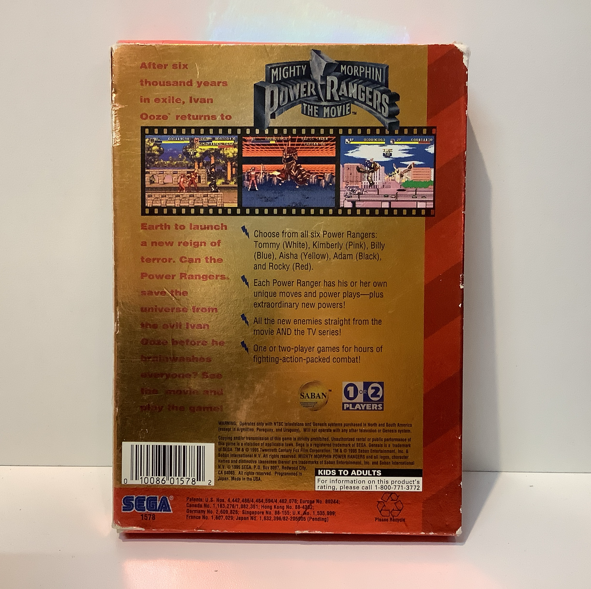 Mighty Morphin Power Rangers (import USA) en boîte - MD - Jeu Occasion Pas Cher Mighty Morphin Power Rangers (import USA) en boîte - MD - Jeu Occasion Pas Cher