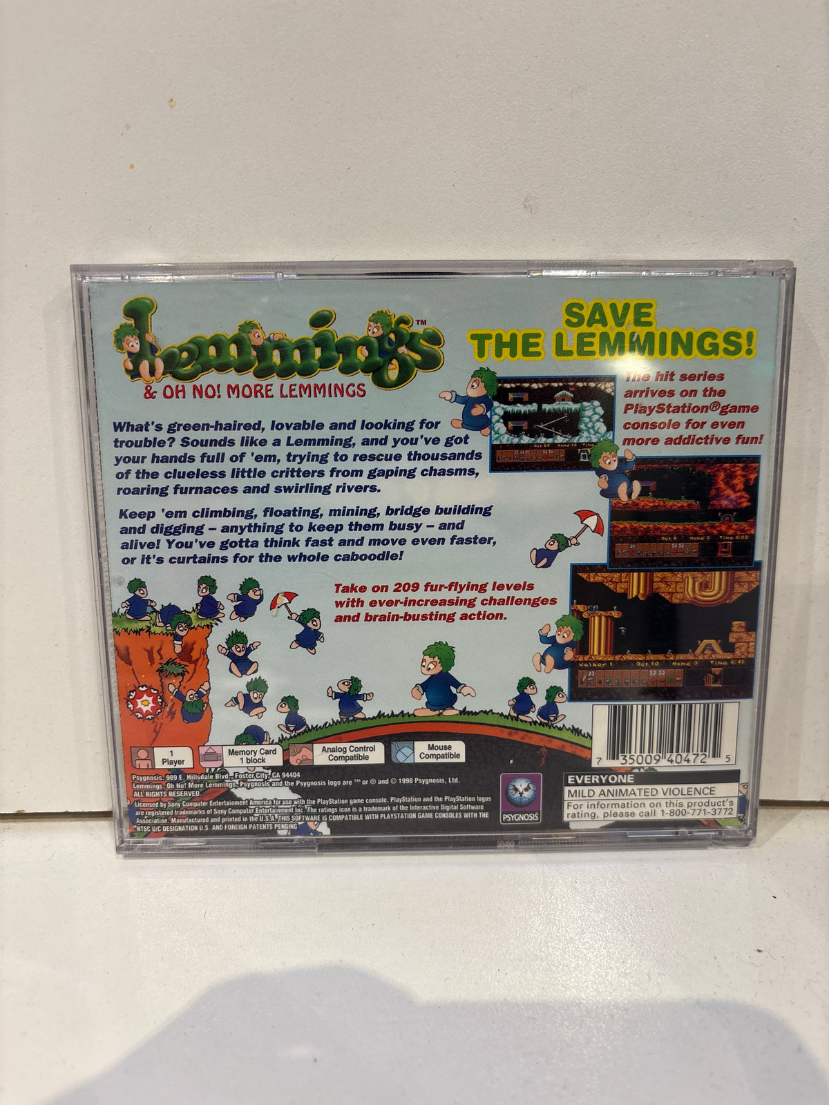 Lemmings and Oh No More Lemmings - Playstation