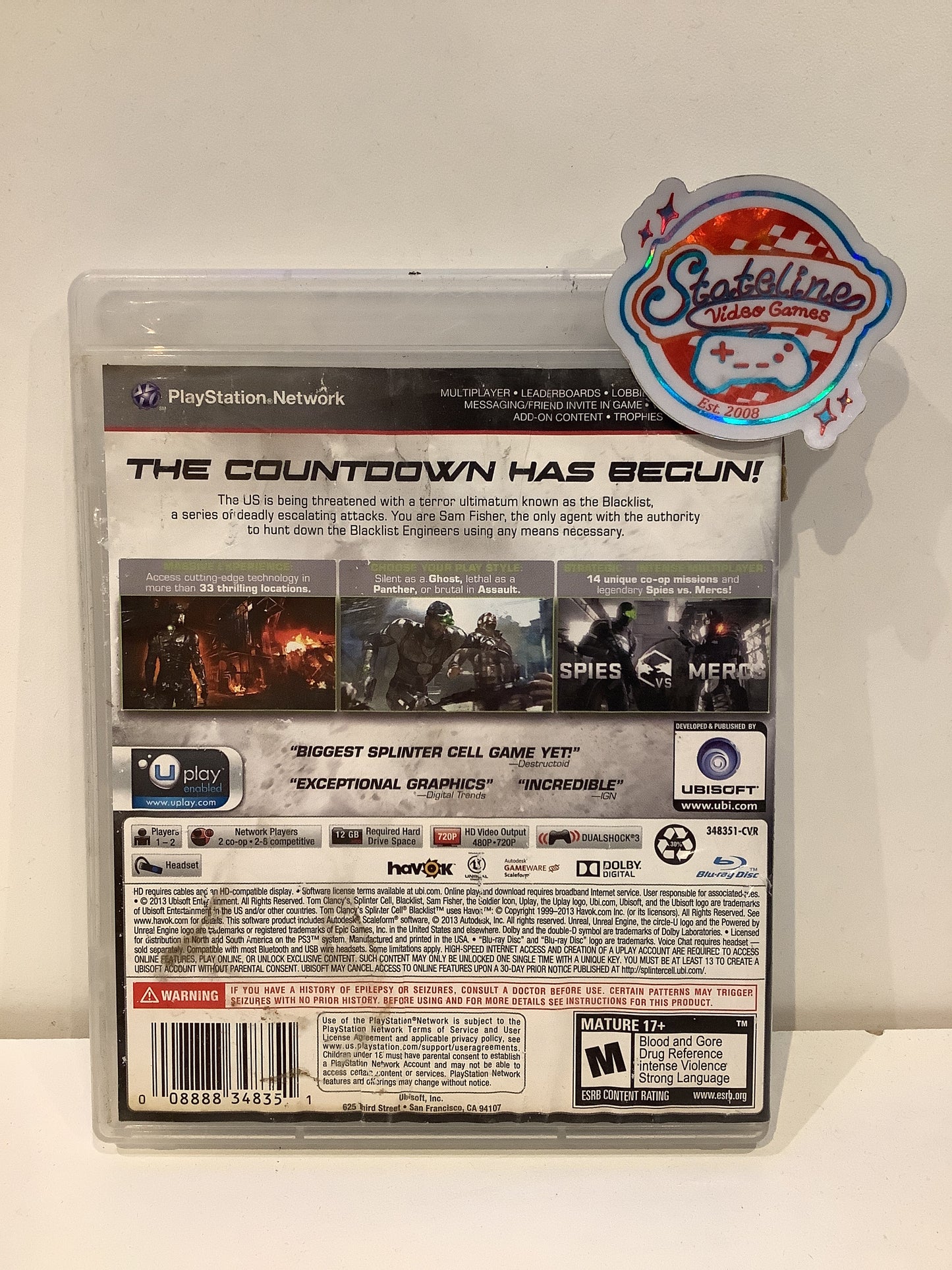 Splinter Cell: Blacklist [Gamestop Edition] - Playstation 3