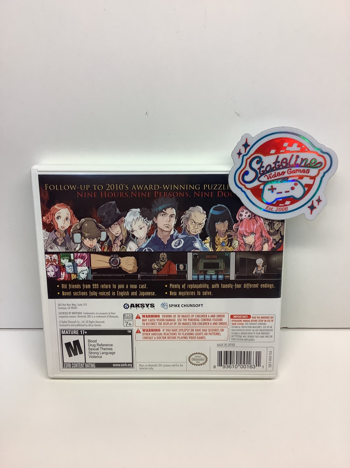 Zero Escape: Virtues Last Reward - Nintendo 3DS