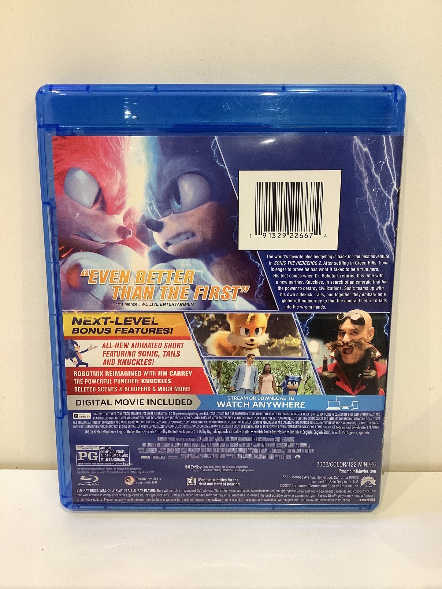 Sonic the Hedgehog 2 - Blu-Ray