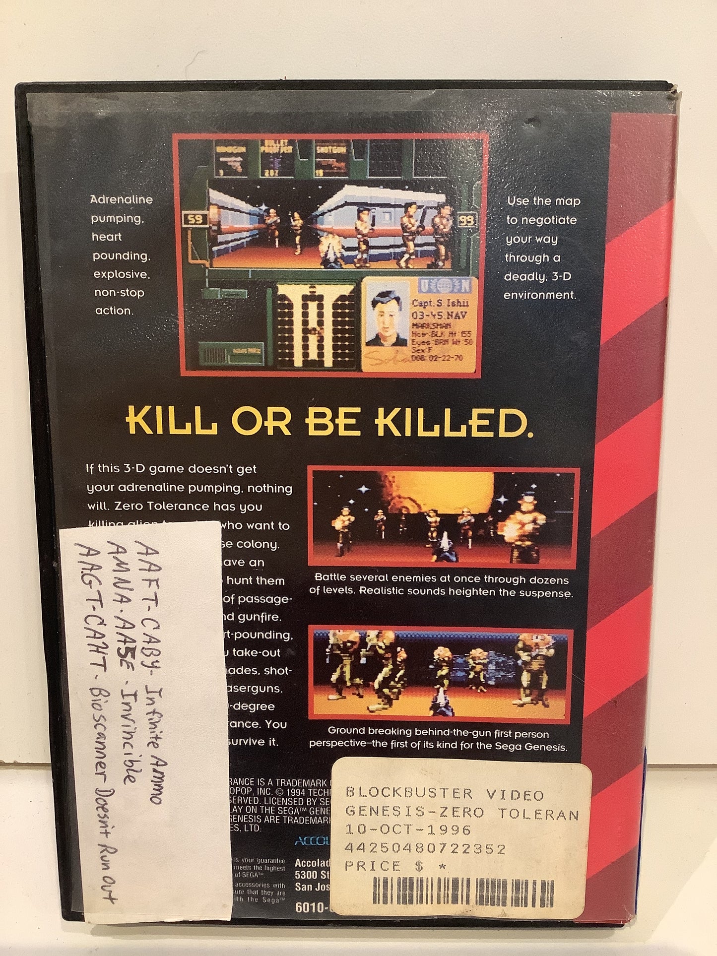 Zero Tolerance - Sega Genesis