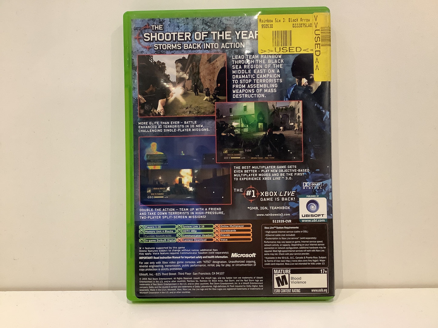 Rainbow Six 3 Black Arrow - Xbox