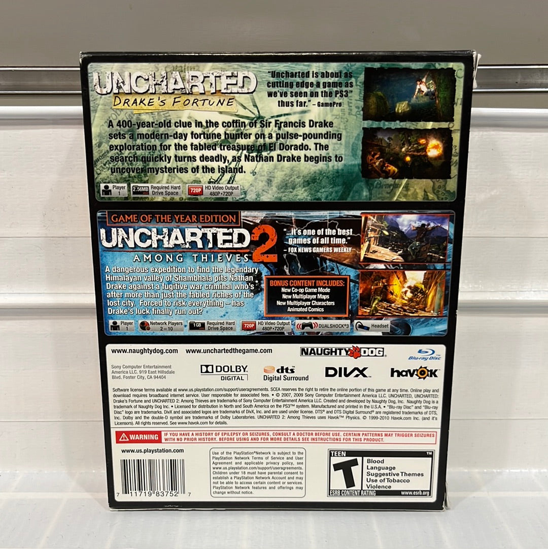 Uncharted & Uncharted 2 Dual Pack - Playstation 3