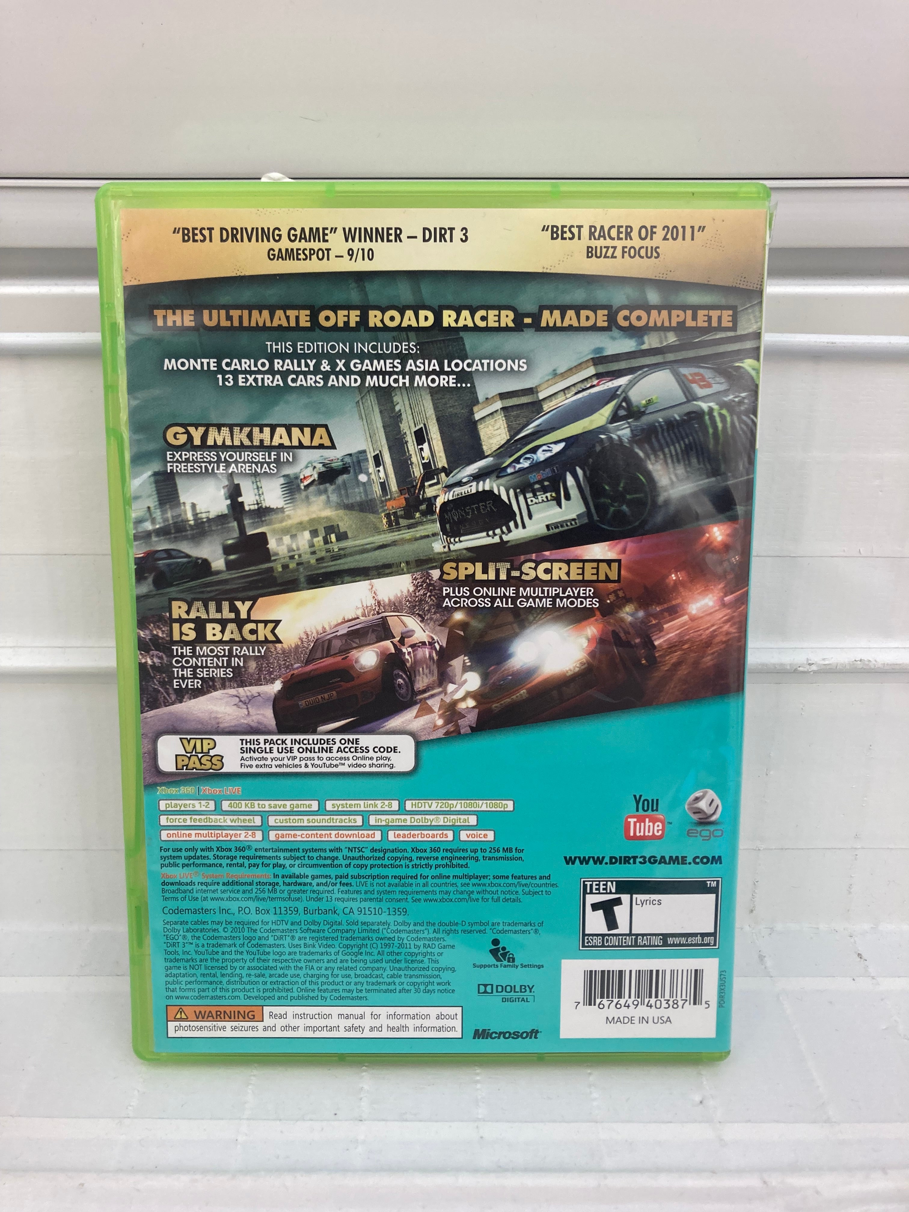 Dirt 3 [Complete Edition] - Xbox 360 – Stateline Video Games Inc.