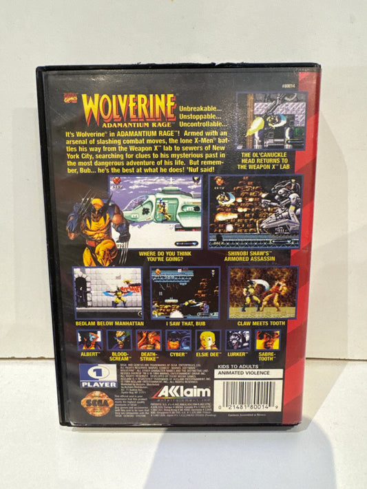 Wolverine Adamantium Rage - Sega Genesis
