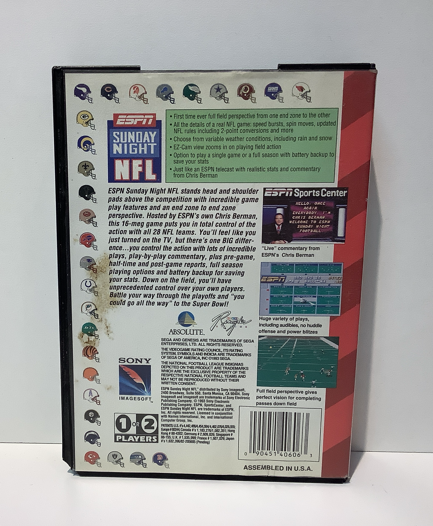 ESPN Sunday Night NFL - Sega Genesis