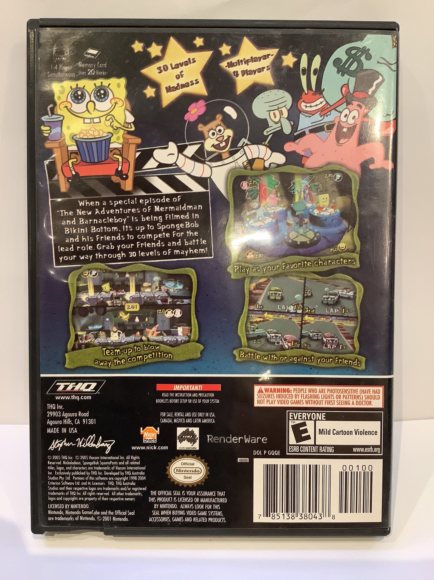 SpongeBob SquarePants Lights Camera Pants - Gamecube
