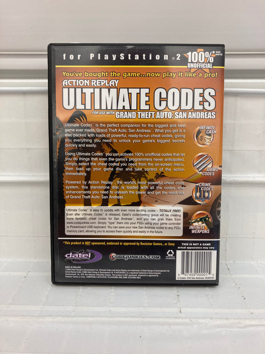 Action Replay Ultimate Codes:  Grand Theft Auto: San Andreas - Playstation 2