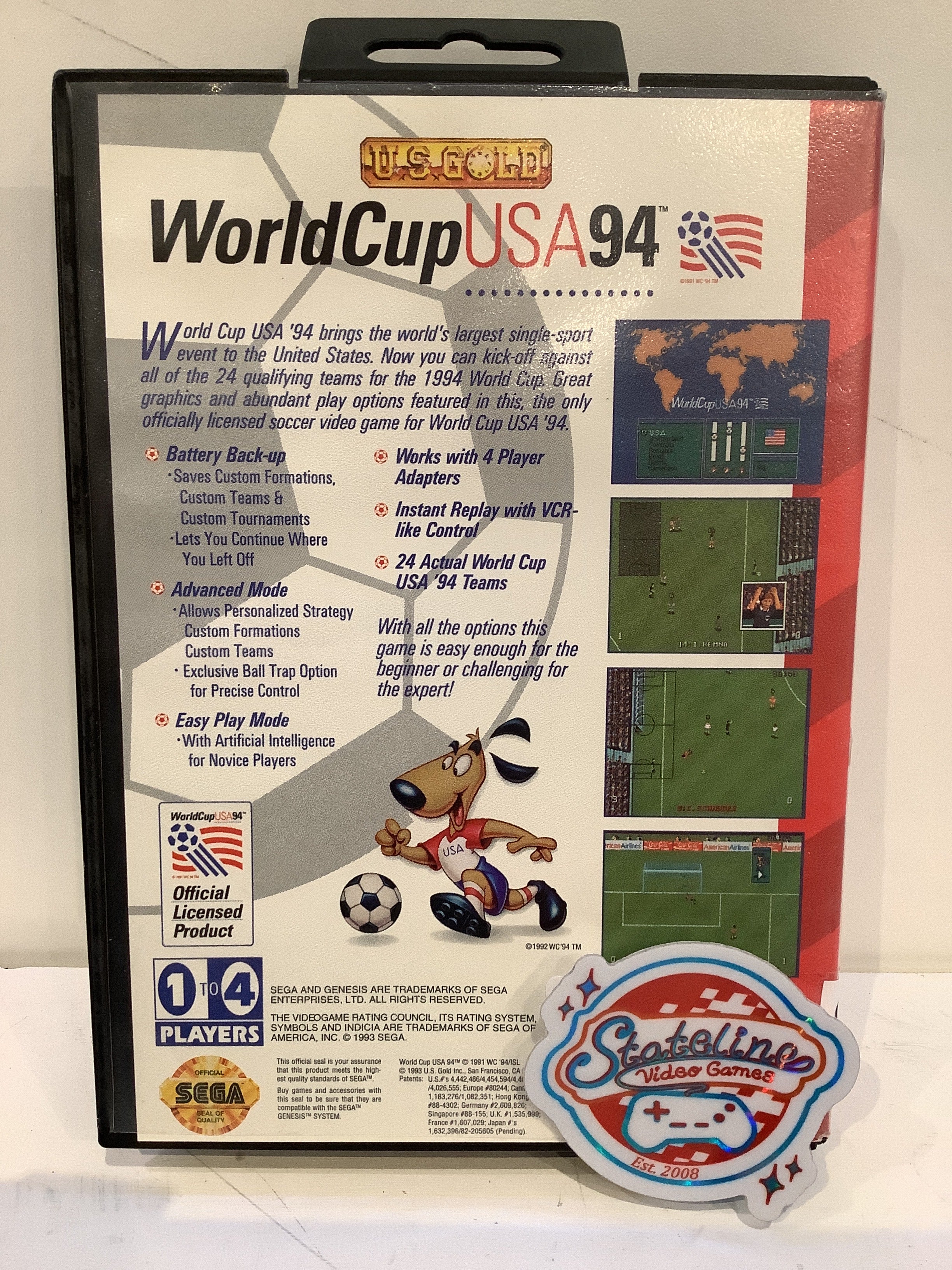 World Cup USA 94 - Sega Genesis – Stateline Video Games Inc.