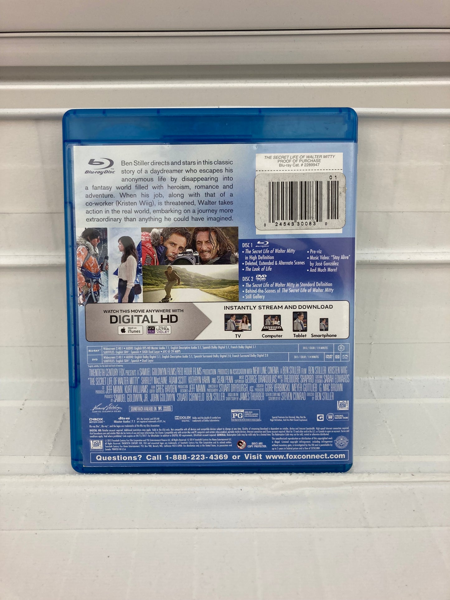 The Secret Life Of Walter Mitty - Blu Ray