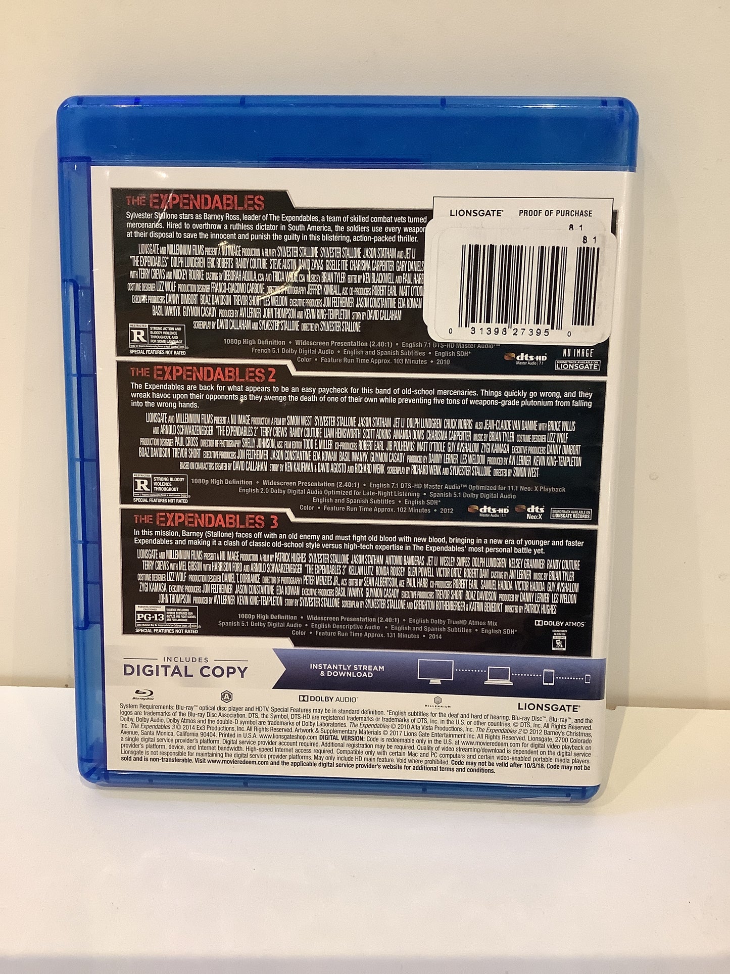 The Expendables 1, 2 & 3 - Blu-Ray