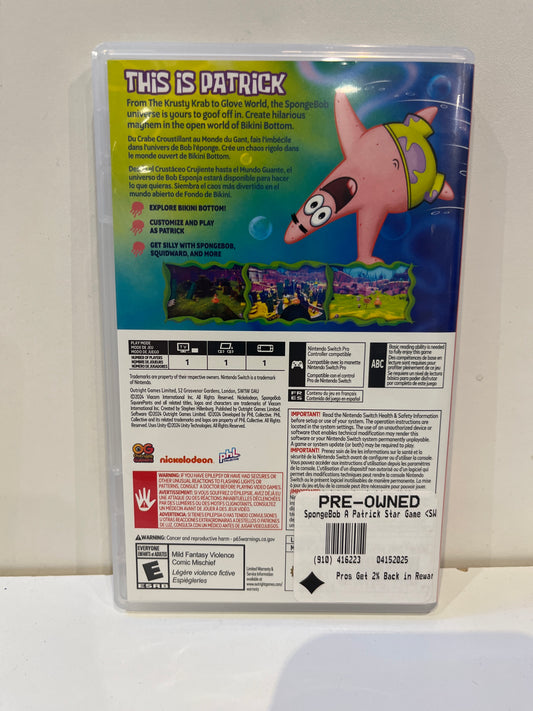 Spongebob SquarePants: The Patrick Star Game - Nintendo Switch