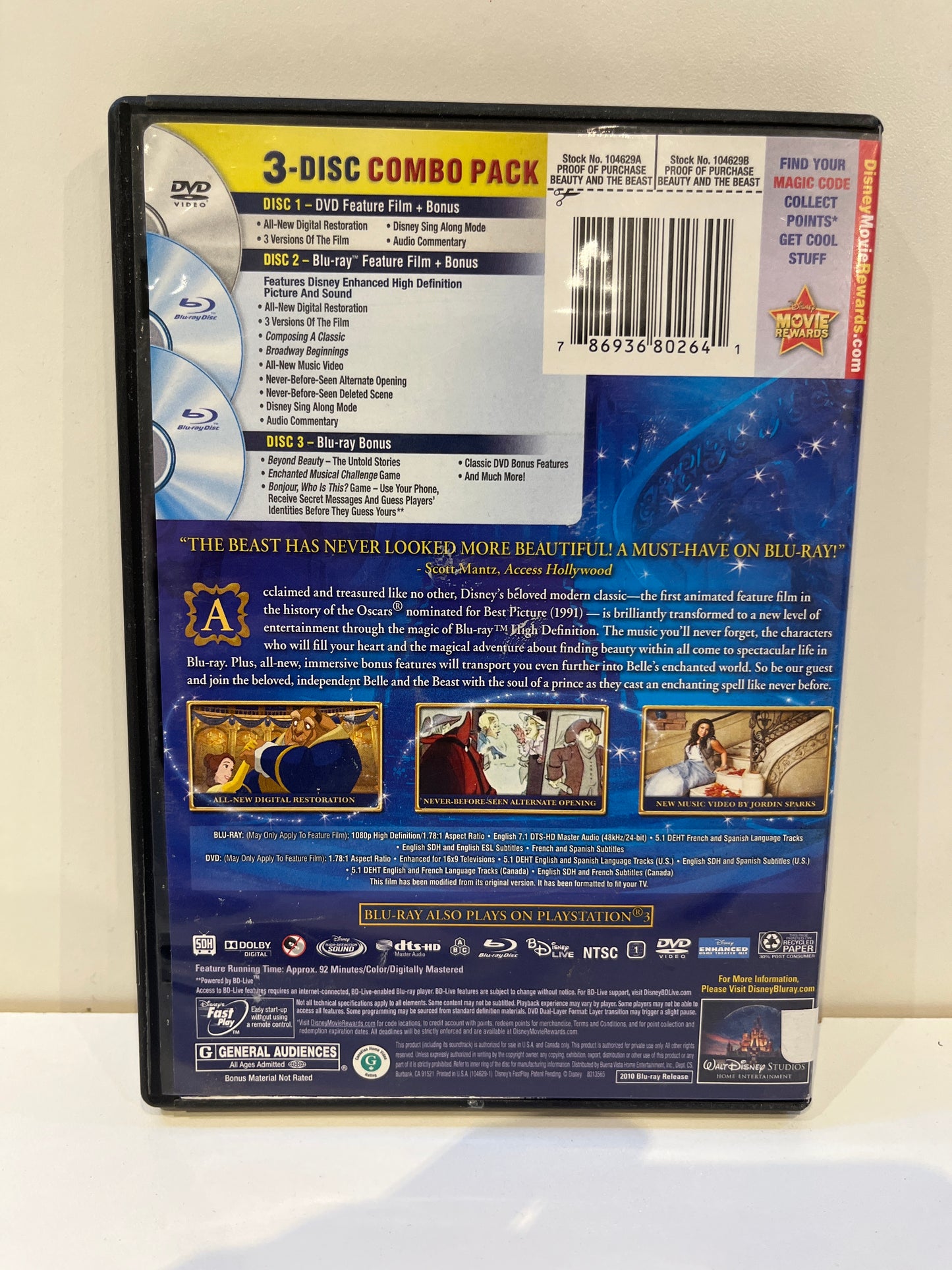 Disney Beauty and the Beast - Blu-Ray