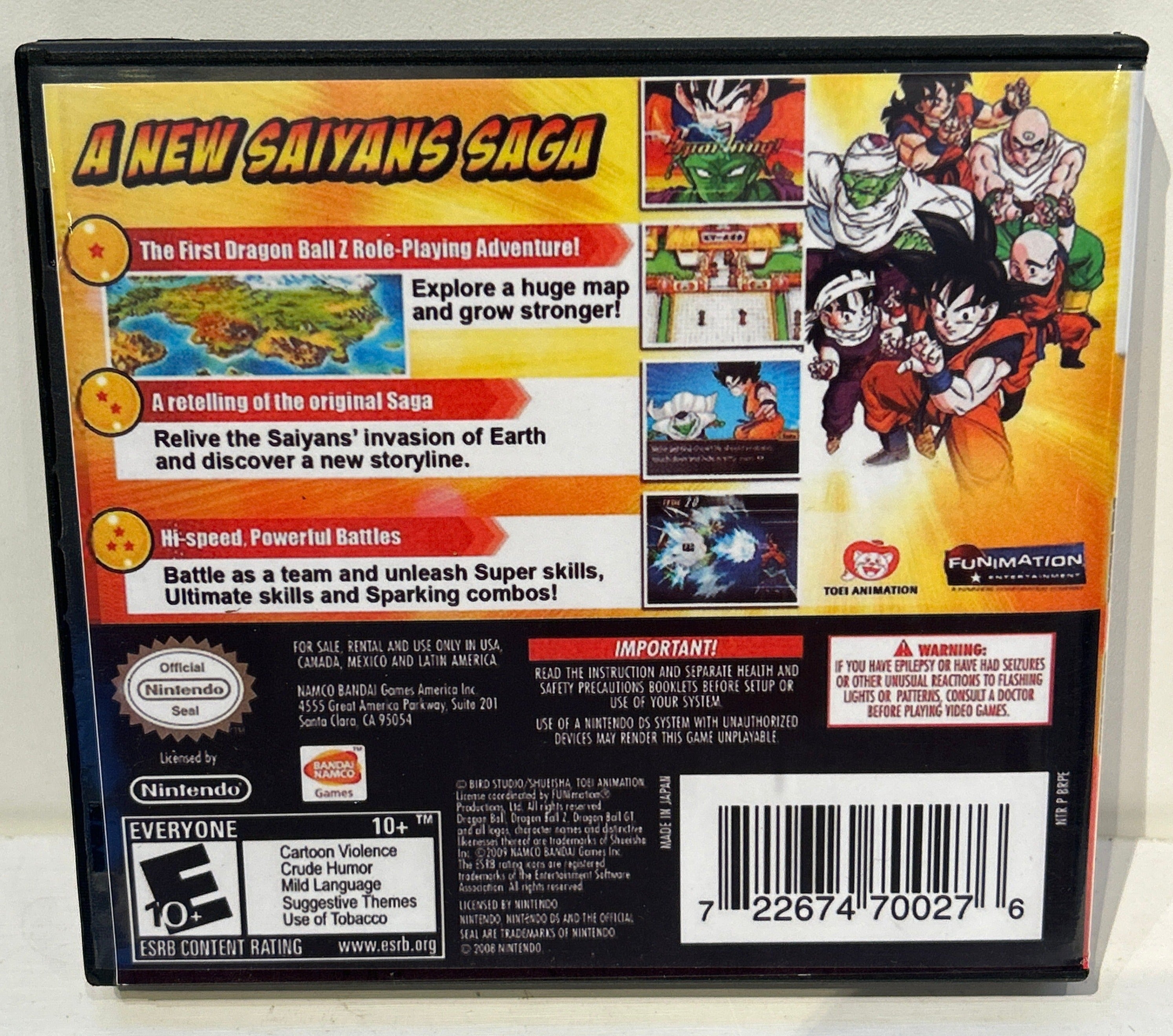 Dragon Ball Z Attack of the Saiyans for Nintendo outlet DS