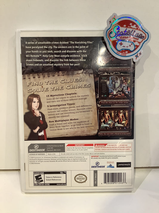 Cate West: The Vanishing Files - Wii