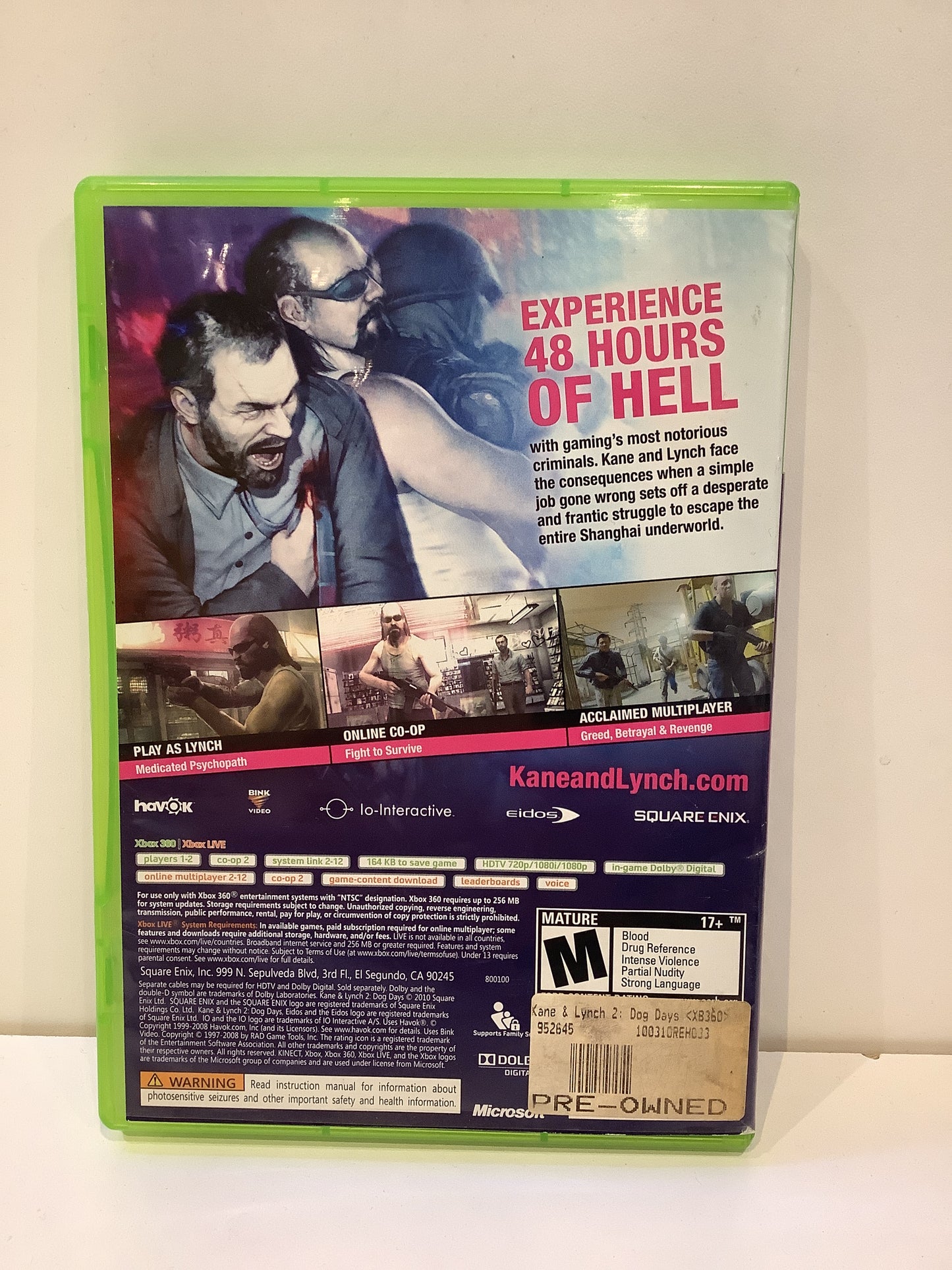 Kane & Lynch 2: Dog Days - Xbox 360