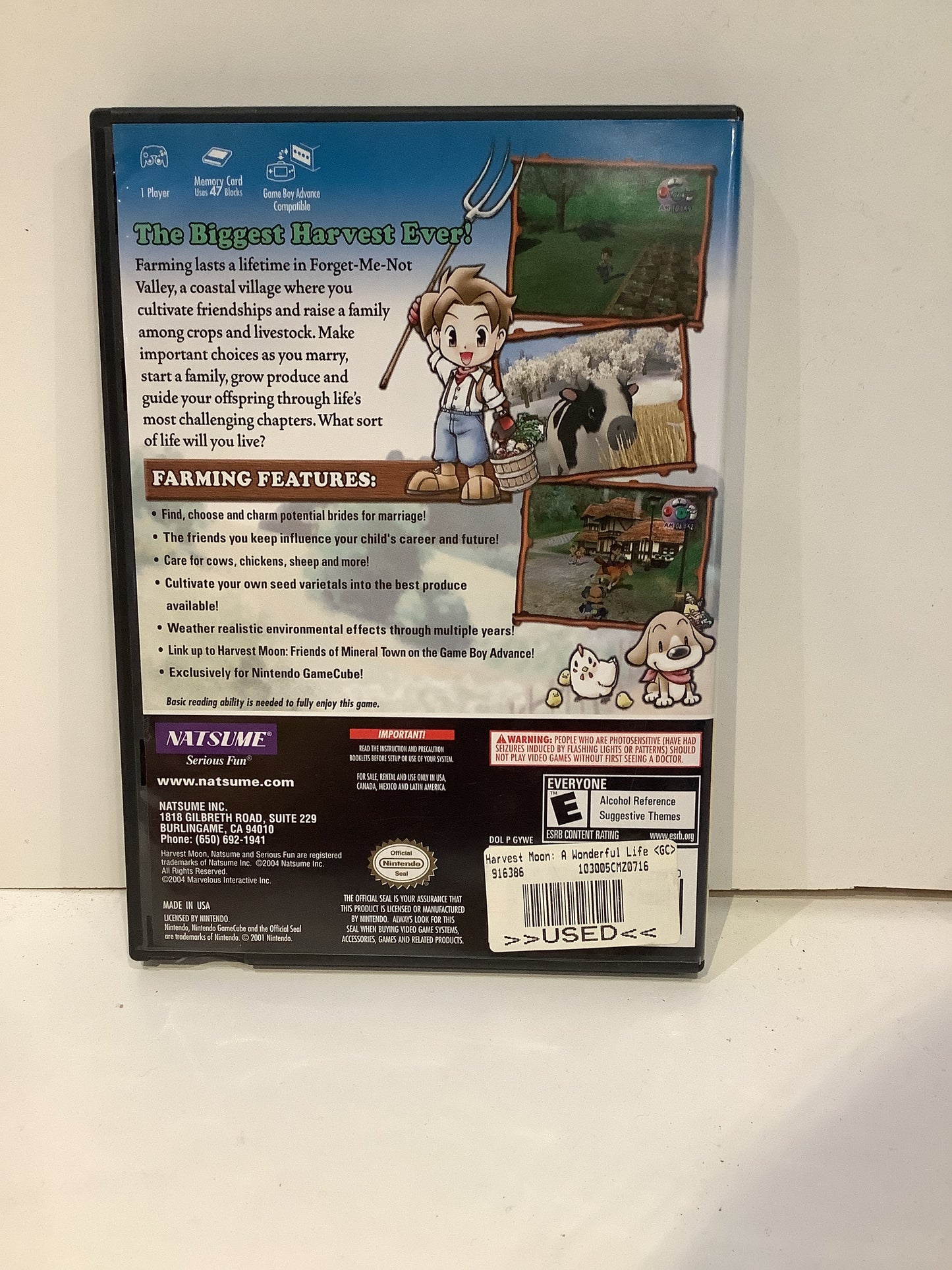 Harvest Moon A Wonderful Life [Player's Choice] - Gamecube