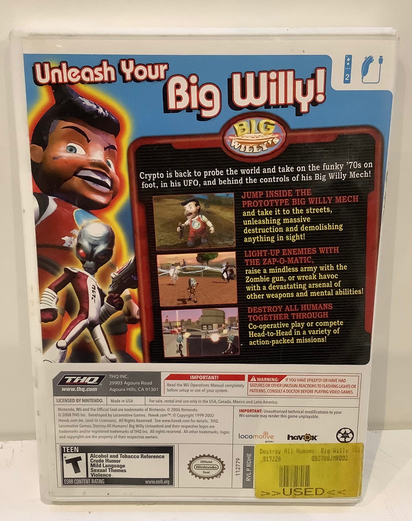 Destroy All Humans Big Willy Unleashed - Wii