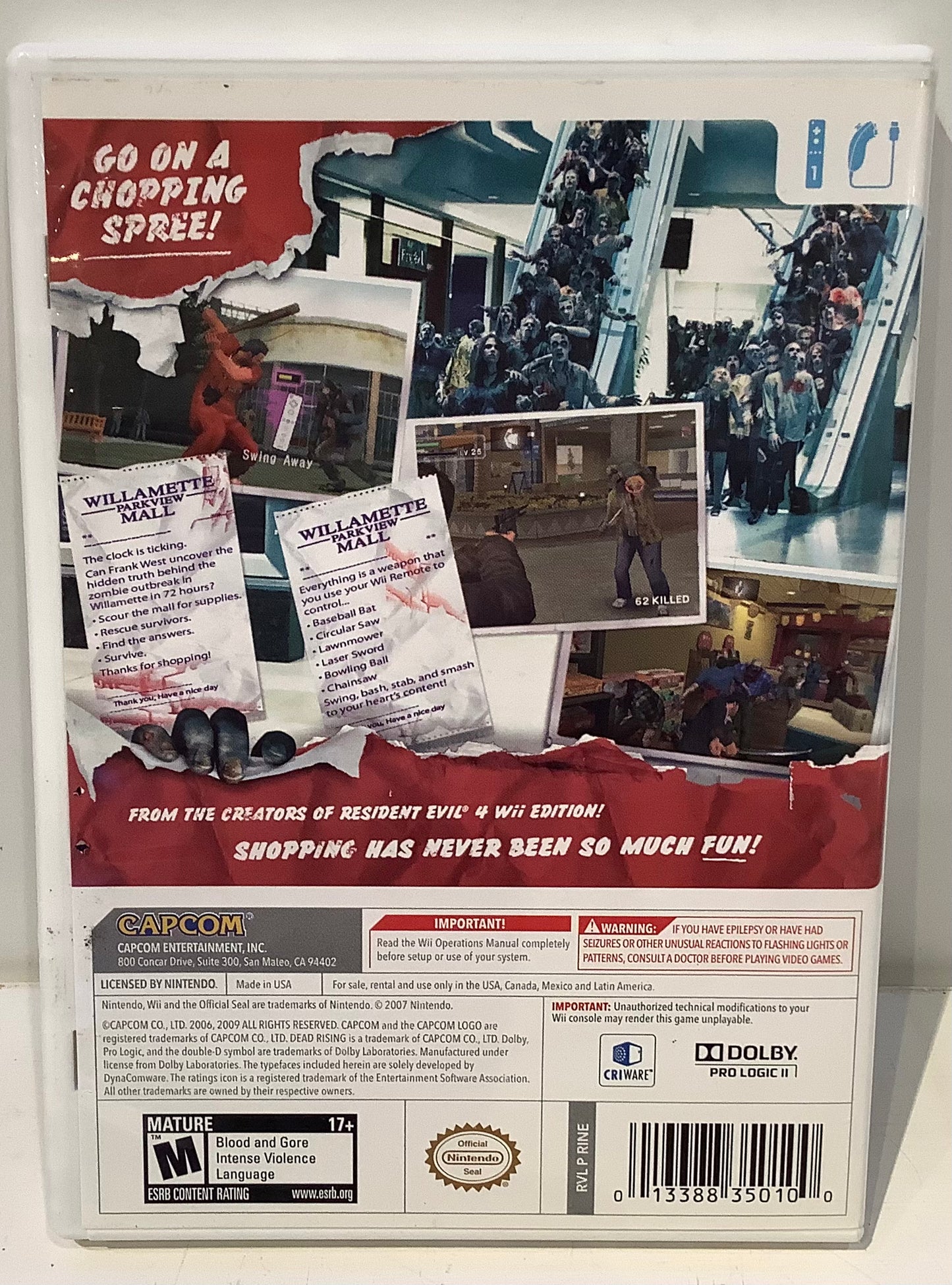 Dead Rising Chop Til You Drop - Wii