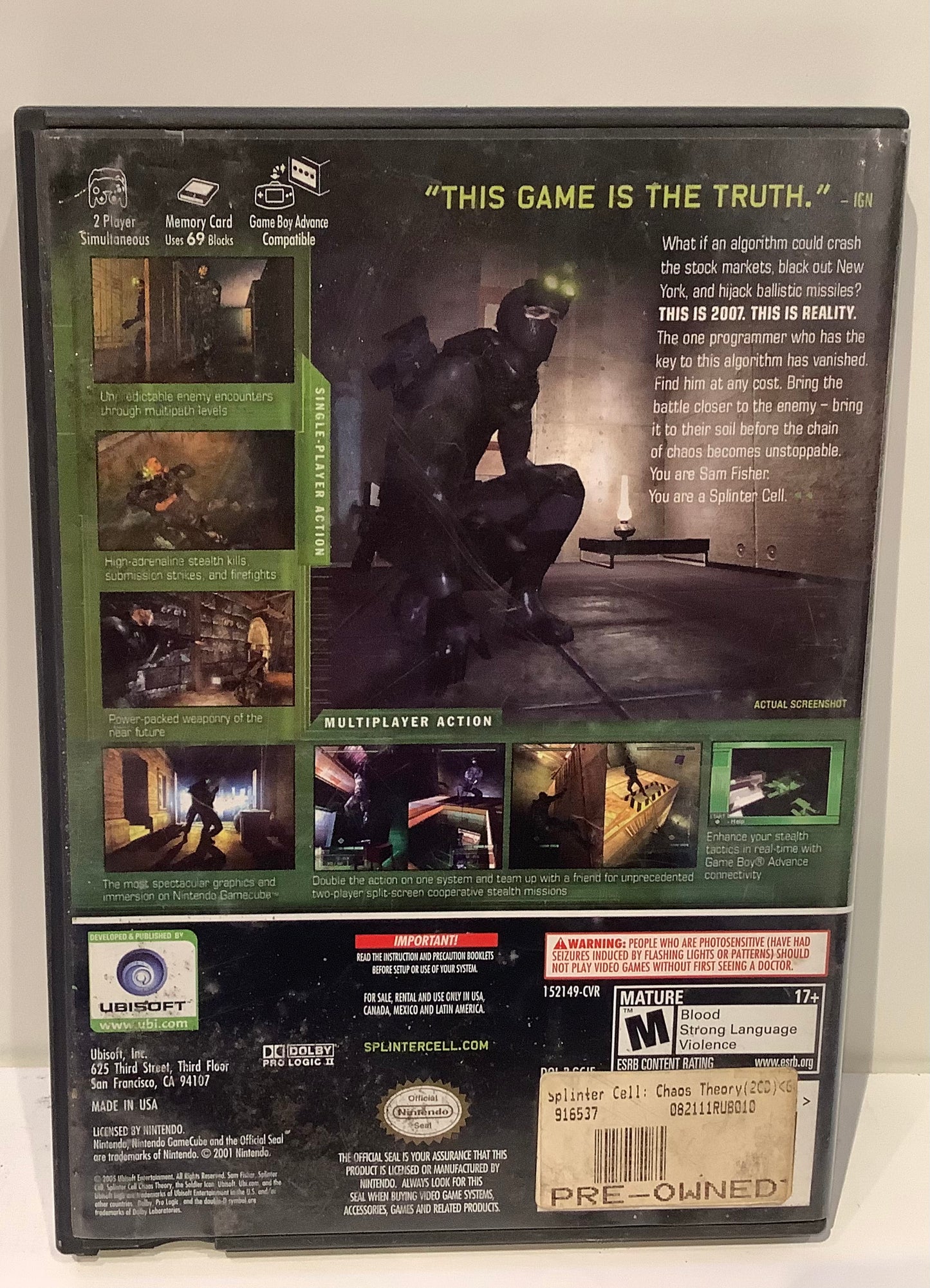 Splinter Cell Chaos Theory - Gamecube