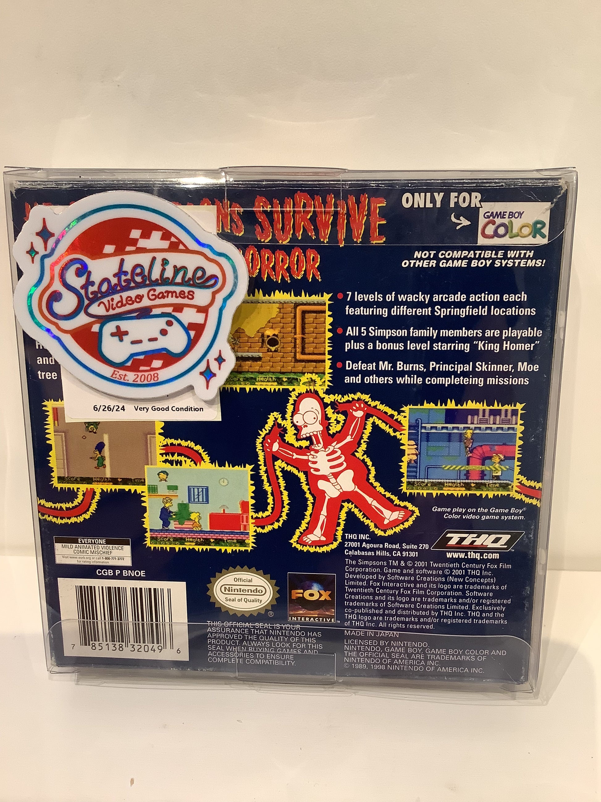 The Simpsons Night of the Living Treehouse of Horror GameBoy Color Cartridge Only