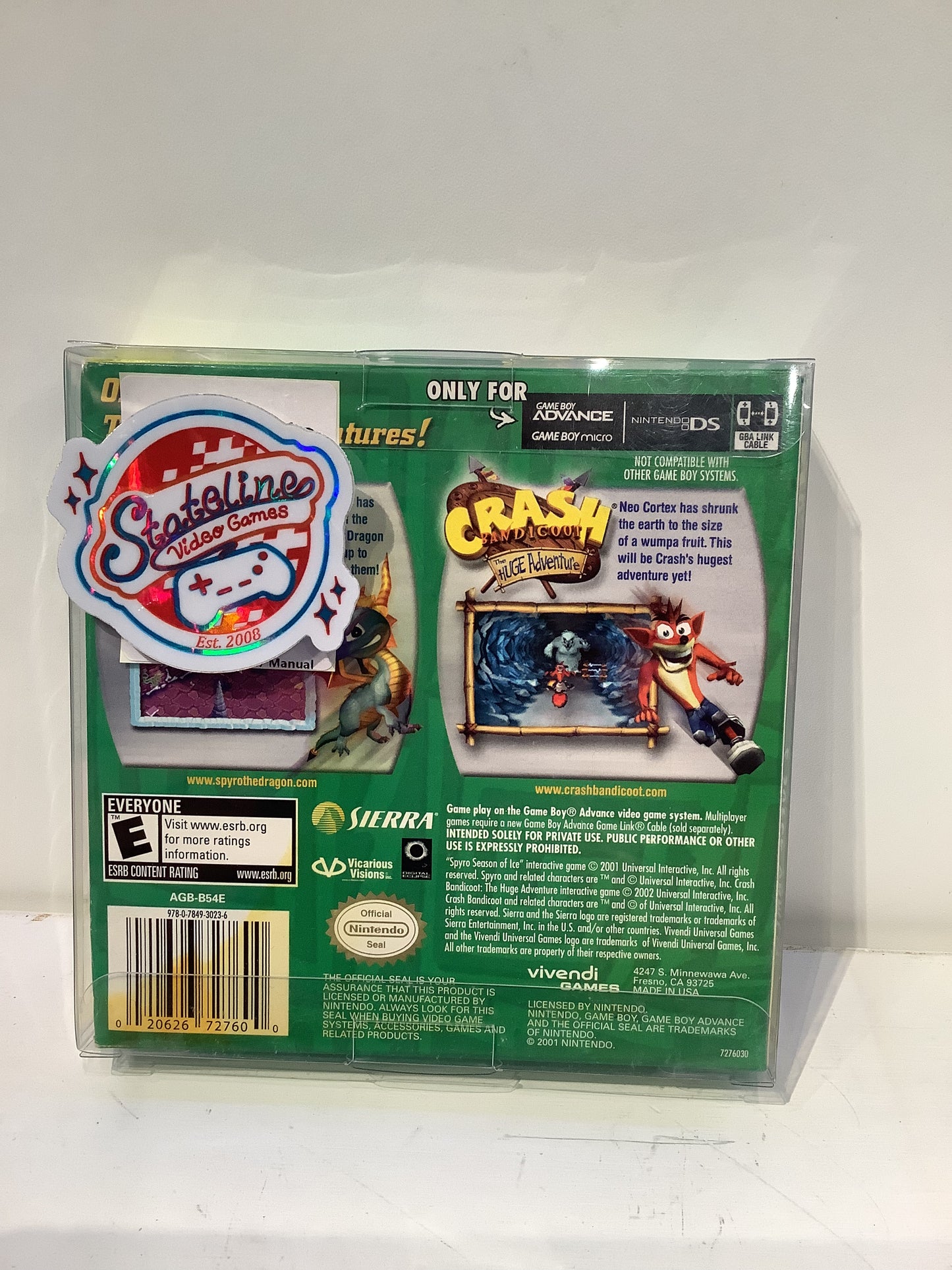 Crash and Spyro Superpack: Season of Ice & Huge Adventure - GameBoy Advance