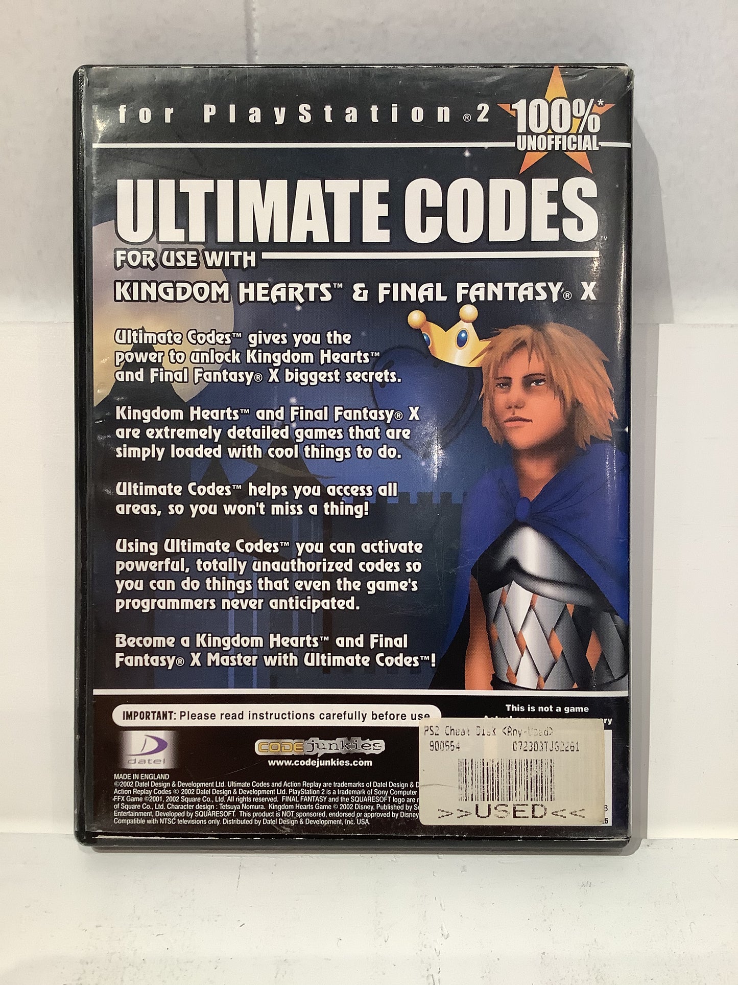 Action Replay Ultimate Codes:  Kingdom Hearts & Final Fantasy X - Playstation 2