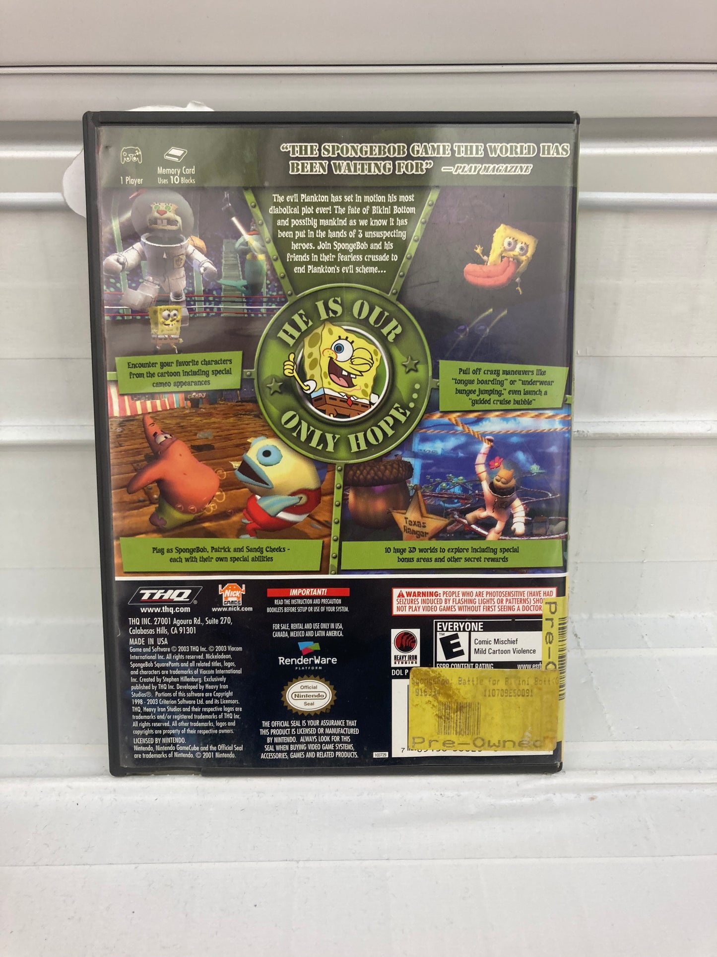 SpongeBob SquarePants Battle for Bikini Bottom [Player's Choice] - Gamecube