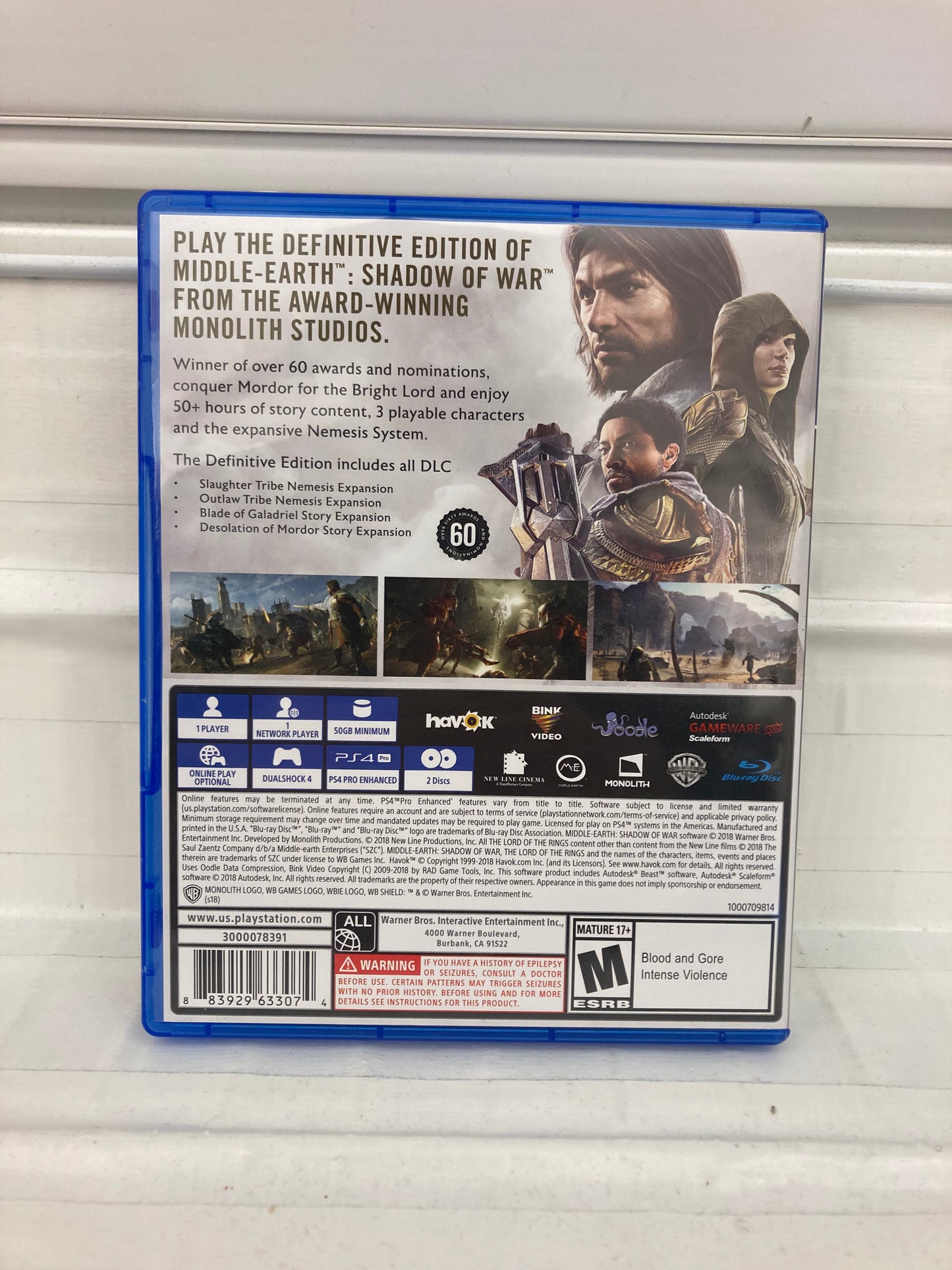 Middle Earth: Shadow Of War [Definitive Edition] - Playstation 4