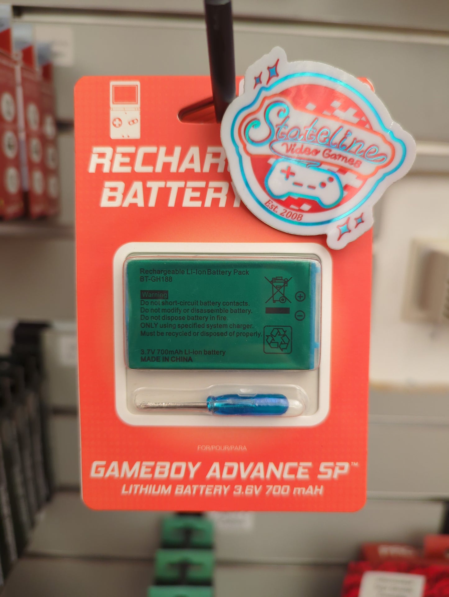 Old Skool Rechargeable Battery Pack - GameBoy Advance